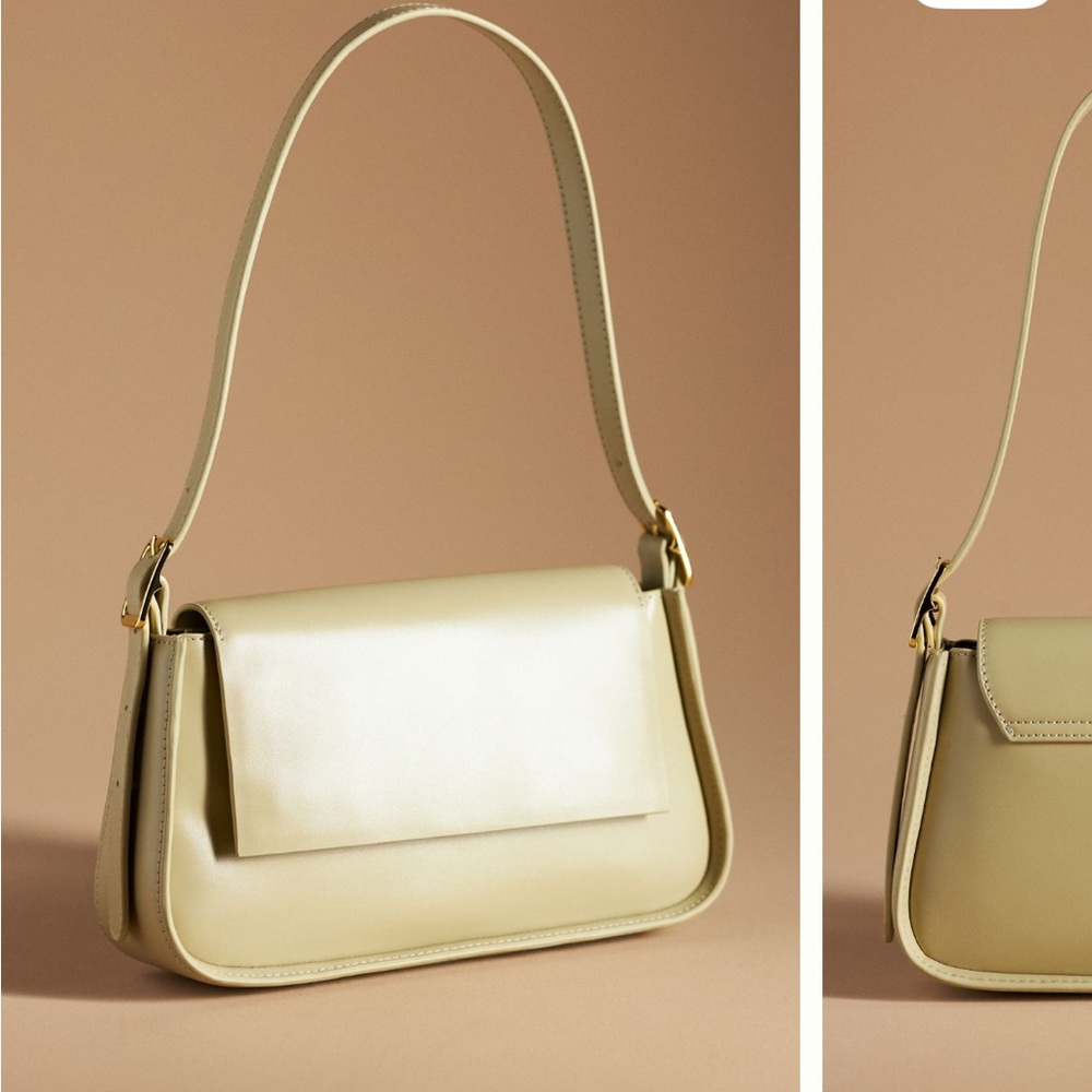 Anthropology foldover shoulder bag in light green